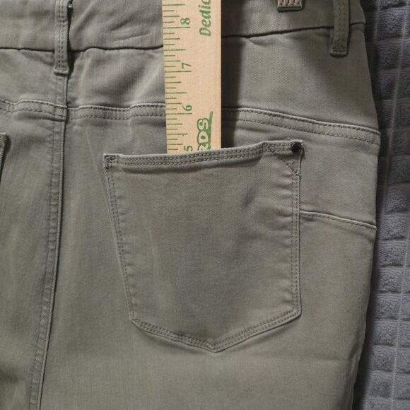 Slimming Sage Skinny Ankle Jeans 32x29 Olive Green Stretch Waist Boho Chic Urban - Picture 12 of 16